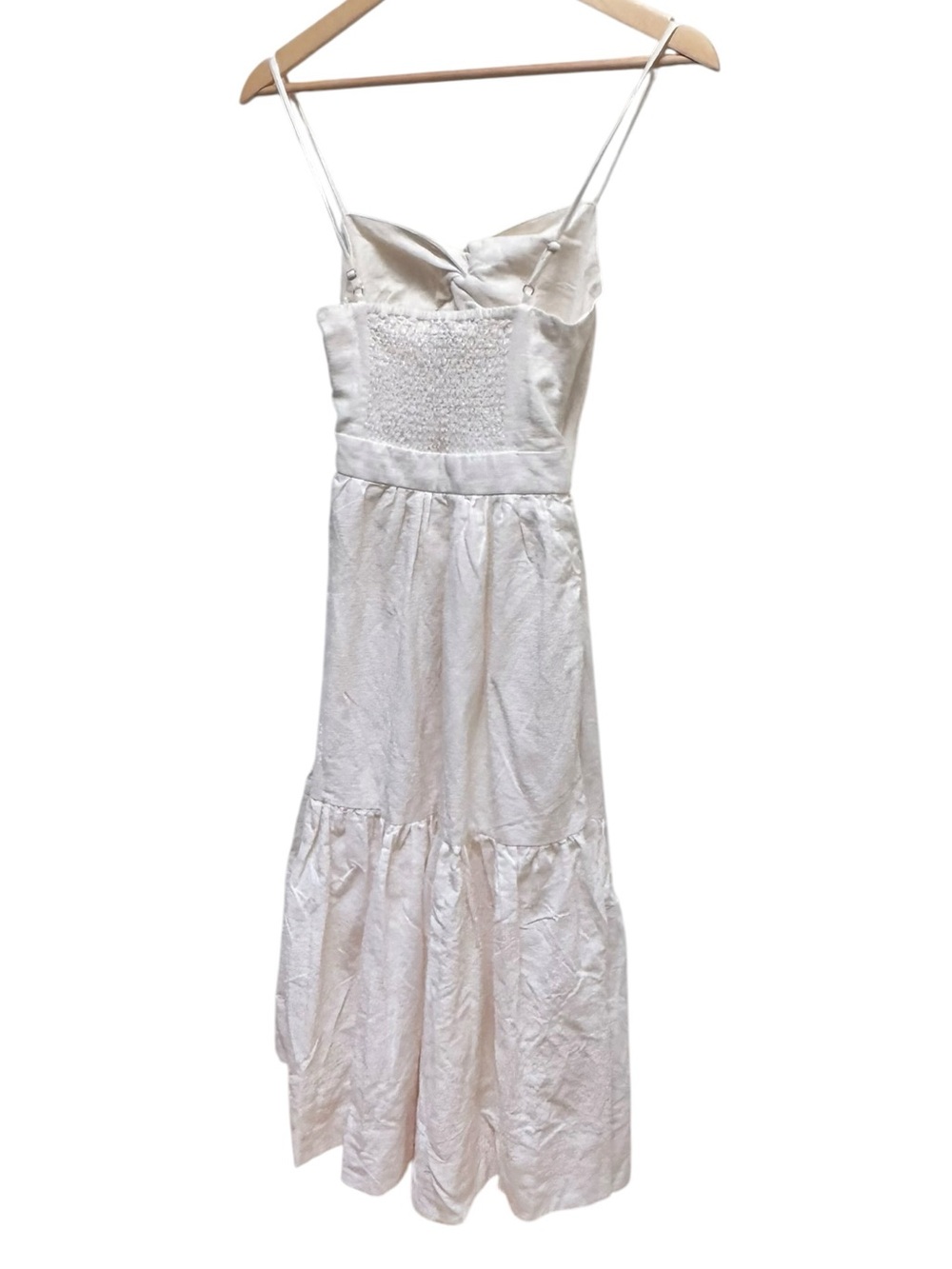 Shona Joy *NEW* Cecilia Twist Bodice Midi Dress in Linen - Picture 13 of 17